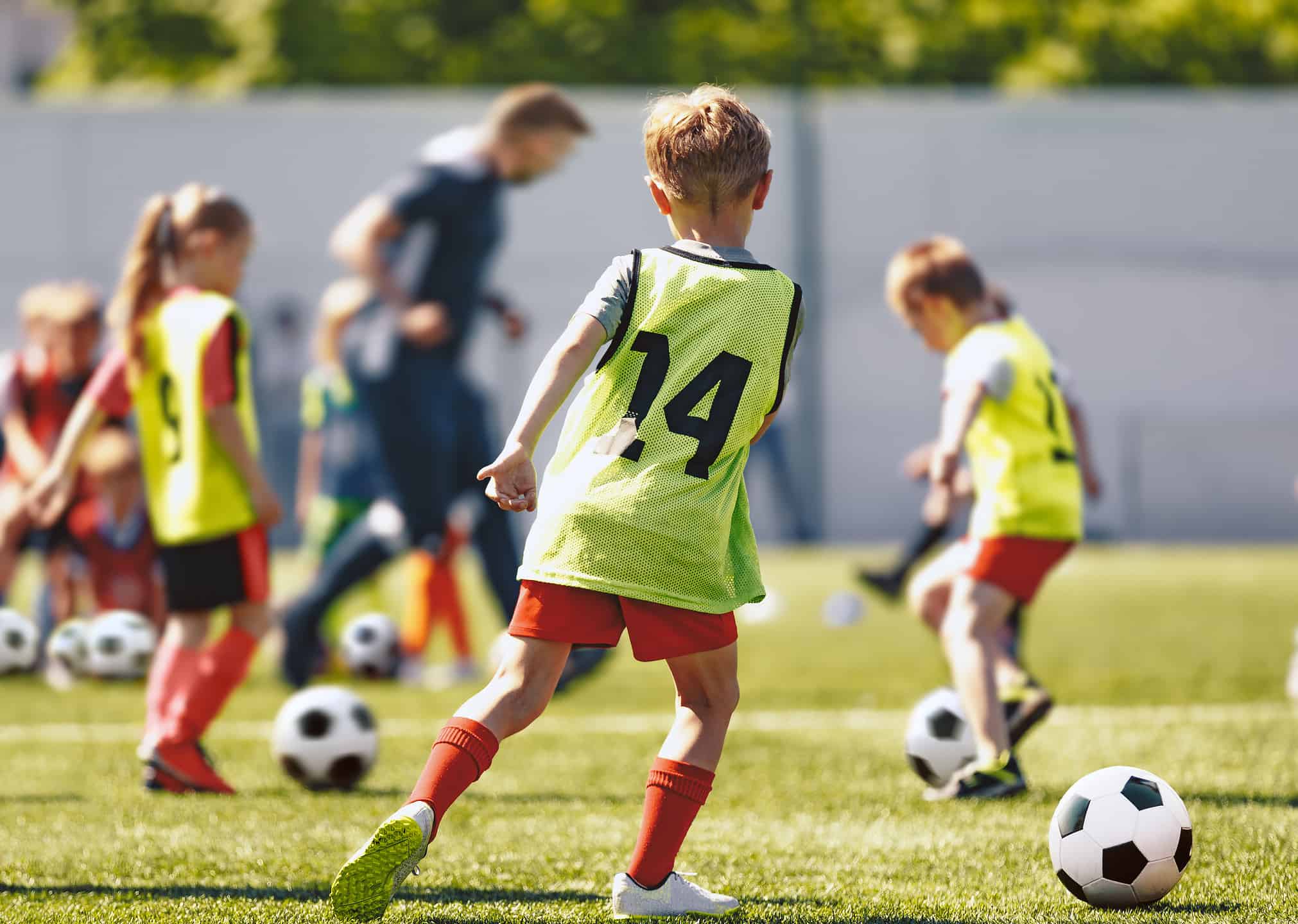kids playing football